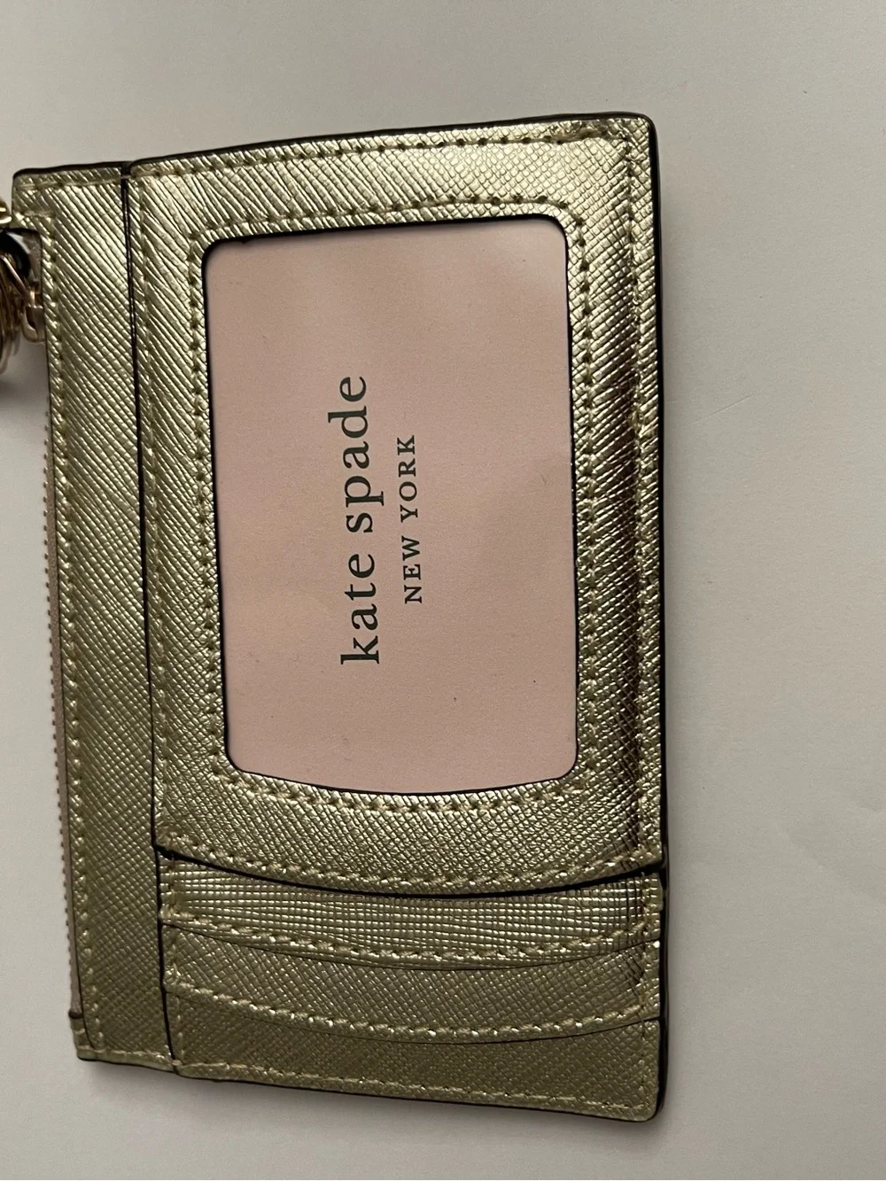 kate spade Metallic Gold Card Case Wristlet
